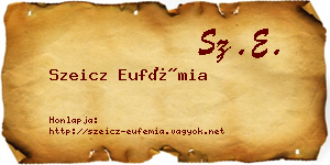 Szeicz Eufémia névjegykártya